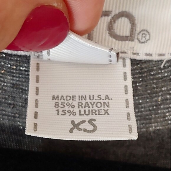 Kirra Striped Metallic Gray Racerback Tank Sz XS - Picture 5 of 7